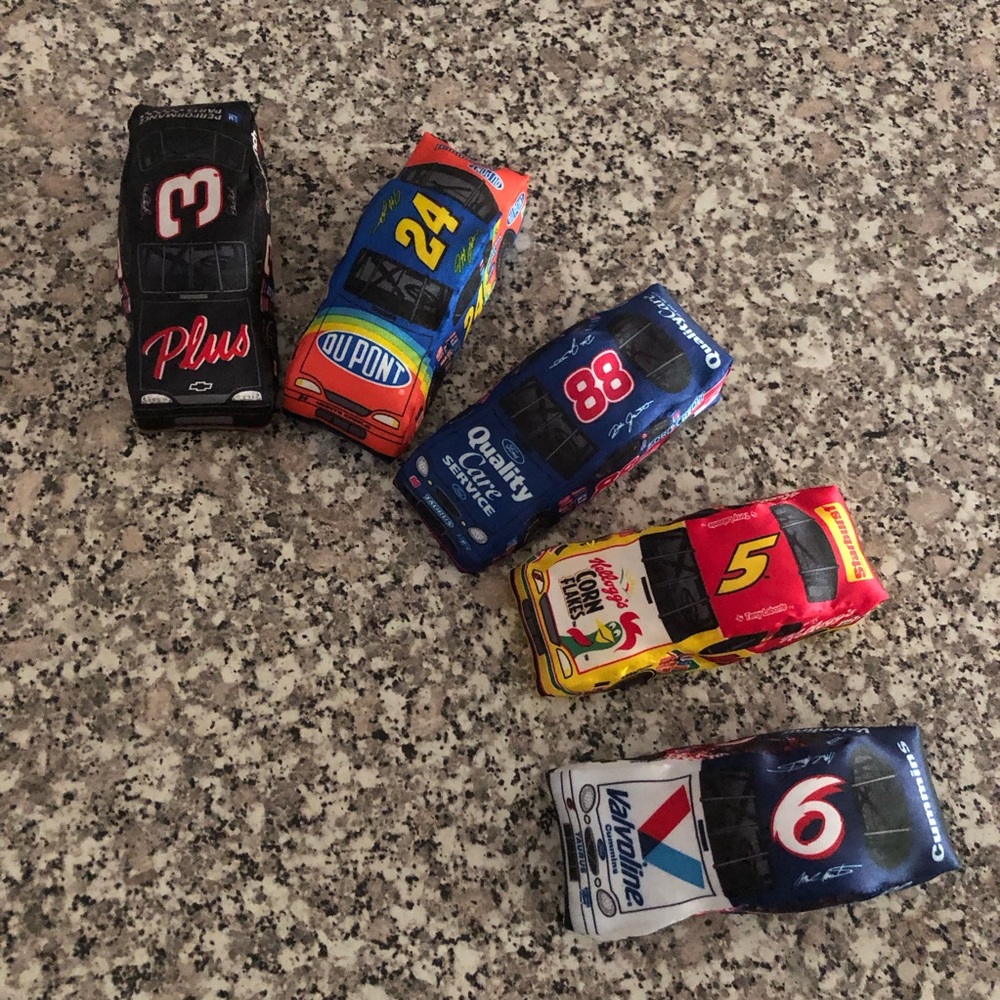 NASCAR cars Speedie Beanie set 5 popular drivers from 1998 numbers 3 24 88 5 6